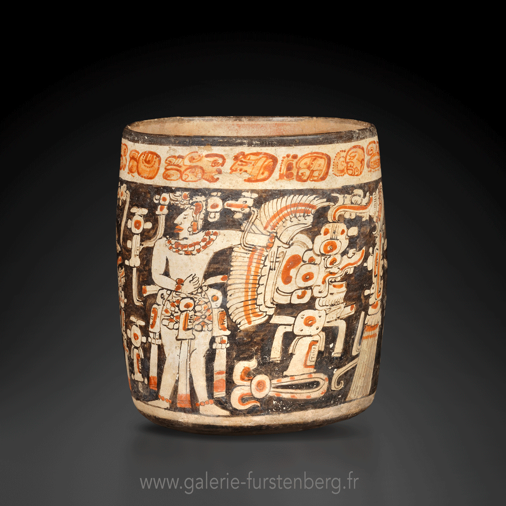 Guatemala, vase maya dynastique de la cite de naranjo